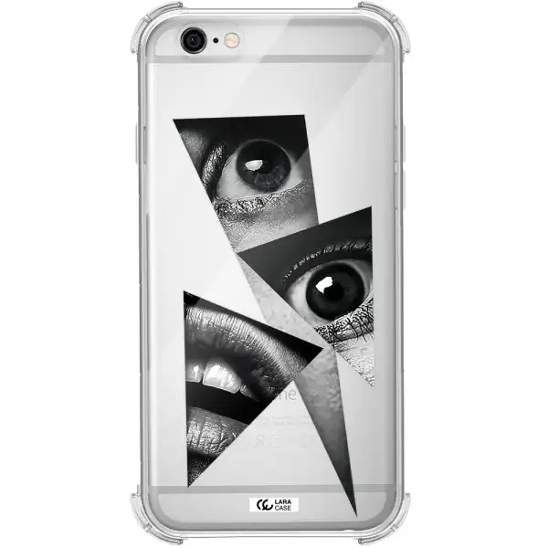 a close-up of a woman's eyes and lips Apple iPhone 6 Clear PC Case