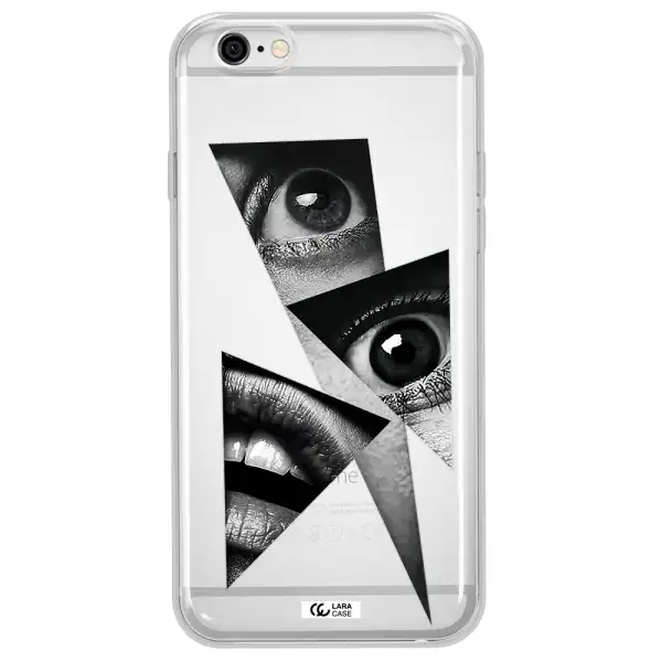 a close-up of a woman's eyes and lips Apple iPhone 6 Clear TPU Case