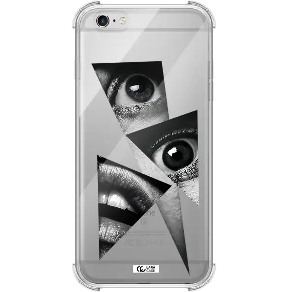 a close-up of a woman's eyes and lips Apple iPhone 6 plus Clear PC Case