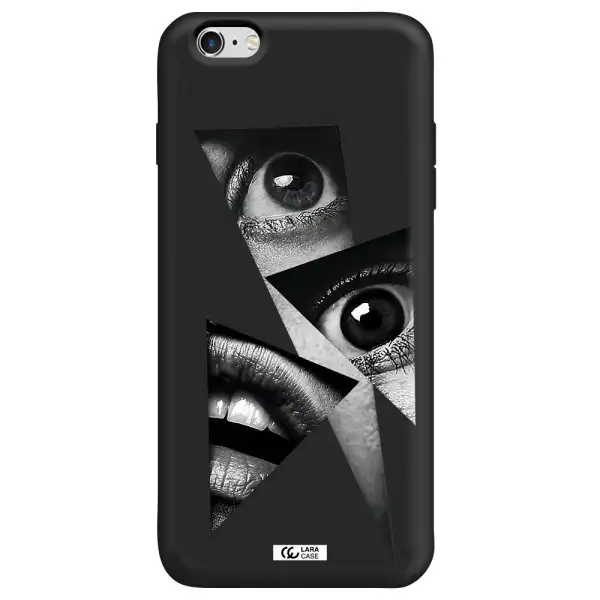 a close-up of a woman's eyes and lips Apple iPhone 6 plus Silicone black Case