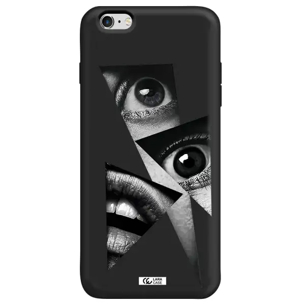 a close-up of a woman's eyes and lips Apple iPhone 6 s plus Silicone black Case