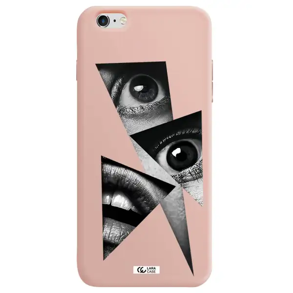 a close-up of a woman's eyes and lips Apple iPhone 6 s plus Silicone pastel pink Case