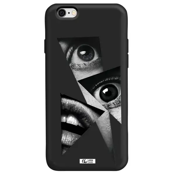 a close-up of a woman's eyes and lips Apple iPhone 6 Silicone black Case