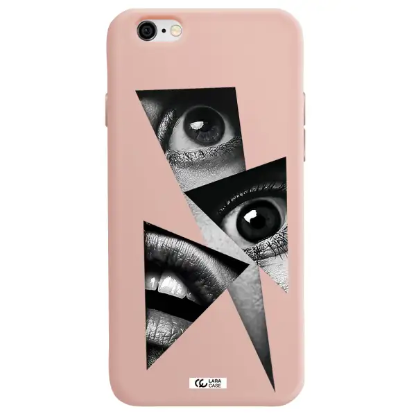 a close-up of a woman's eyes and lips Apple iPhone 6 Silicone pastel pink Case