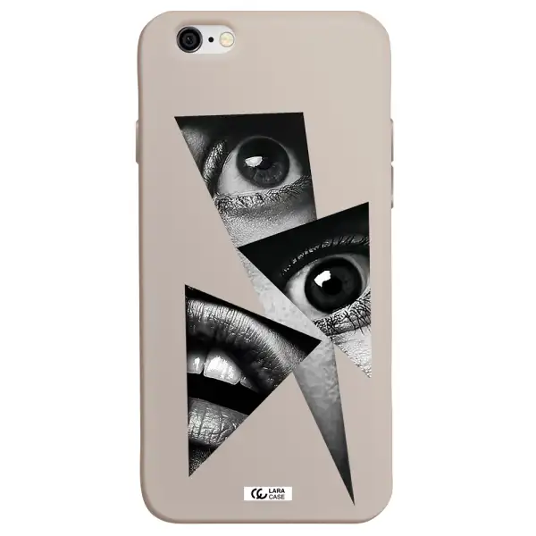 a close-up of a woman's eyes and lips Apple iPhone 6 Silicone Stone Case