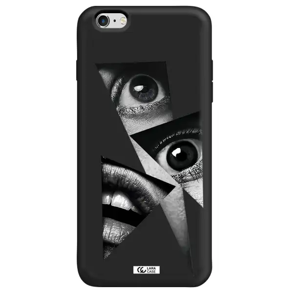 a close-up of a woman's eyes and lips Apple iPhone 6S Silicone black Case