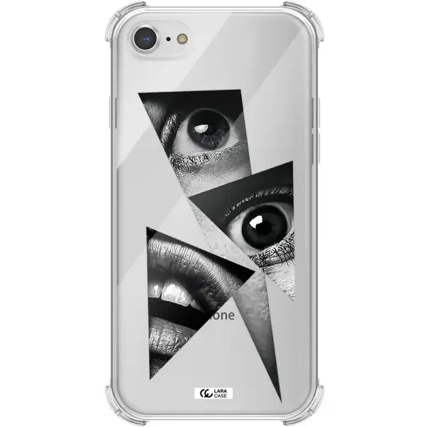 a close-up of a woman's eyes and lips Apple iPhone 7 Clear PC Case