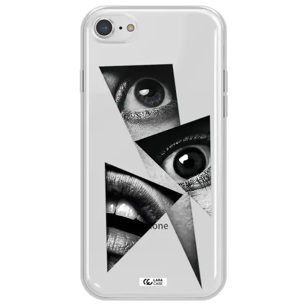 a close-up of a woman's eyes and lips Apple iPhone 7 Clear TPU Case