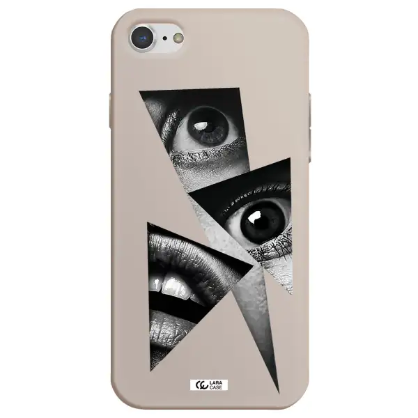 a close-up of a woman's eyes and lips Apple iPhone 7 Silicone Stone Case