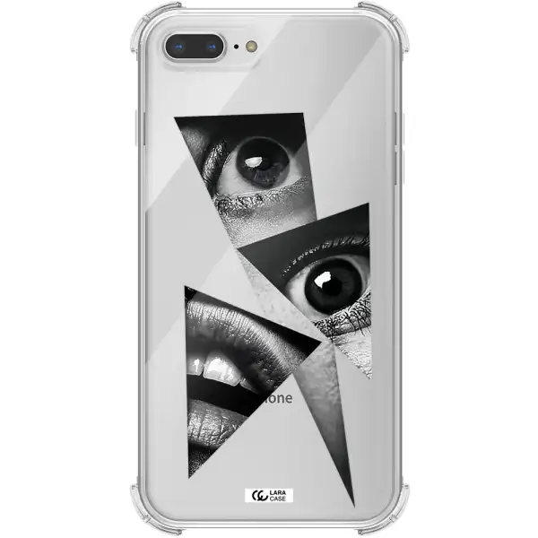 a close-up of a woman's eyes and lips Apple iPhone 8 plus Clear PC Case