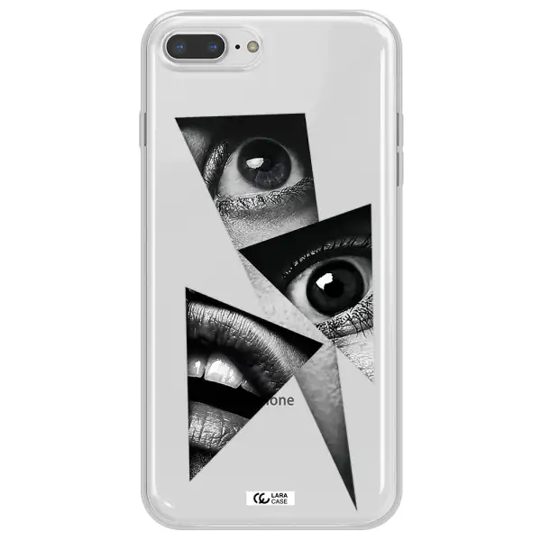 a close-up of a woman's eyes and lips Apple iPhone 8 plus Clear TPU Case