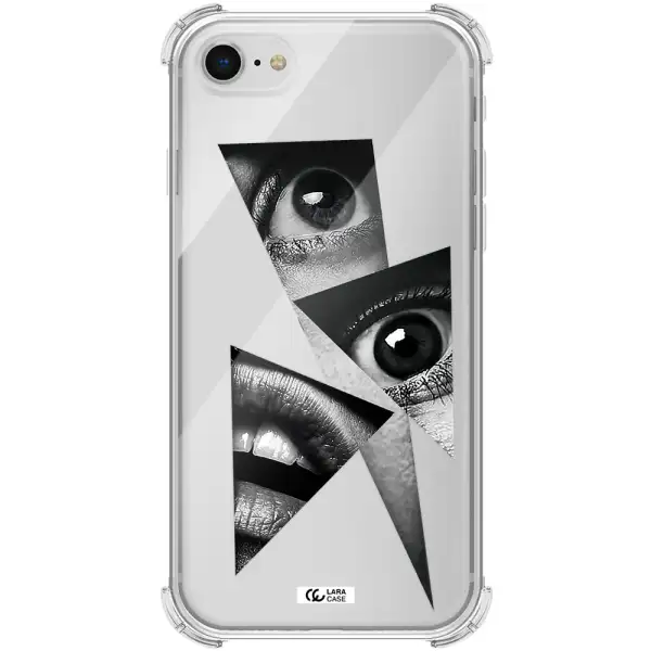 a close-up of a woman's eyes and lips Apple iPhone se 2020 Clear PC Case