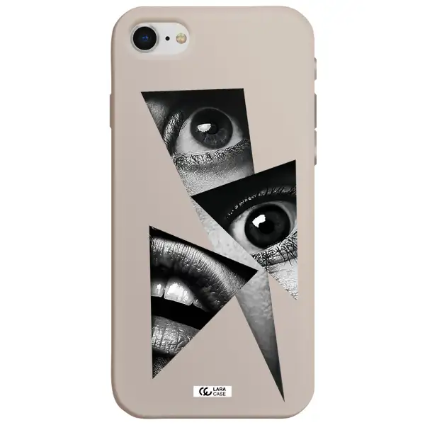 a close-up of a woman's eyes and lips Apple iPhone se 2020 Silicone Stone Case