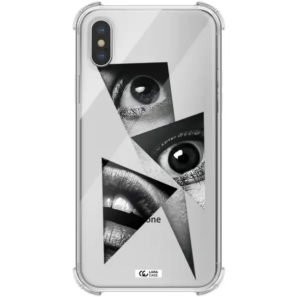 a close-up of a woman's eyes and lips Apple iPhone XS max Clear PC Case