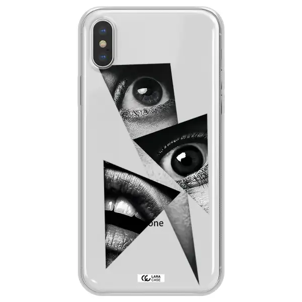 a close-up of a woman's eyes and lips Apple iPhone XS max Clear TPU Case