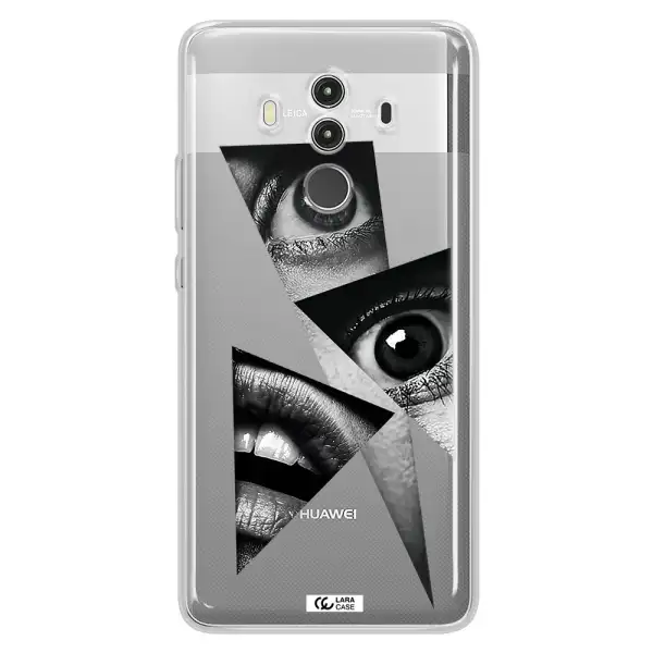 a close-up of a woman's eyes and lips Huawei Mate 10 Clear TPU Case
