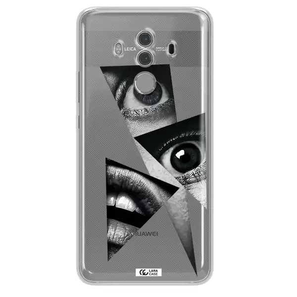a close-up of a woman's eyes and lips Huawei Mate 10 Pro Clear TPU Case