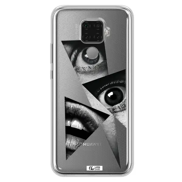 a close-up of a woman's eyes and lips Huawei Mate 30 Lite Clear TPU Case