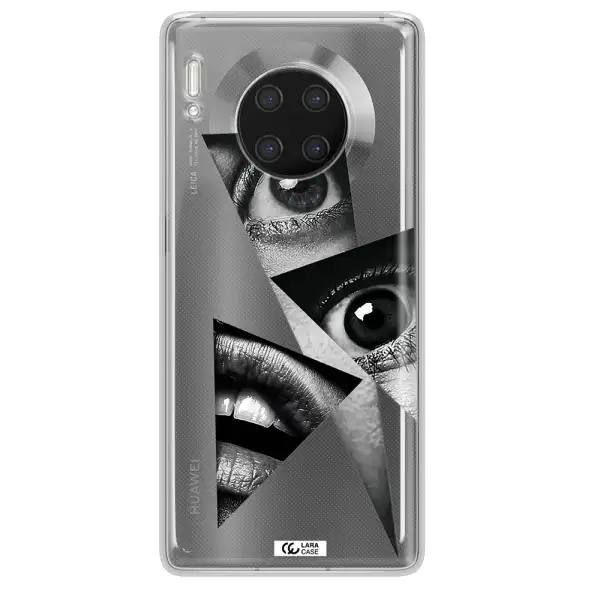 a close-up of a woman's eyes and lips Huawei Mate 30 Pro Clear TPU Case