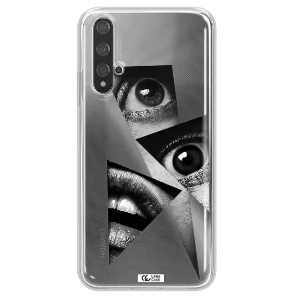 a close-up of a woman's eyes and lips Huawei Nova 5t Clear TPU Case