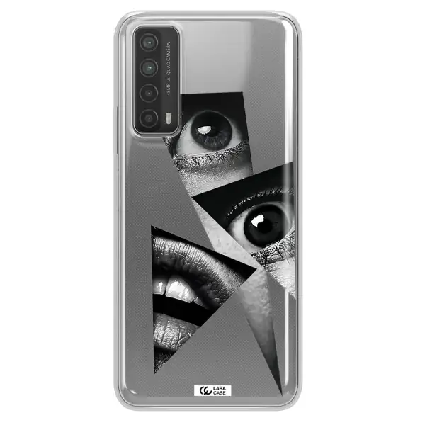 a close-up of a woman's eyes and lips Huawei P Smart 2021 Clear TPU Case