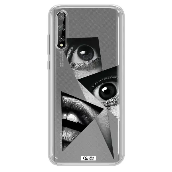 a close-up of a woman's eyes and lips Huawei P Smart S Clear TPU Case