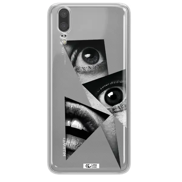 a close-up of a woman's eyes and lips Huawei P20 Clear TPU Case