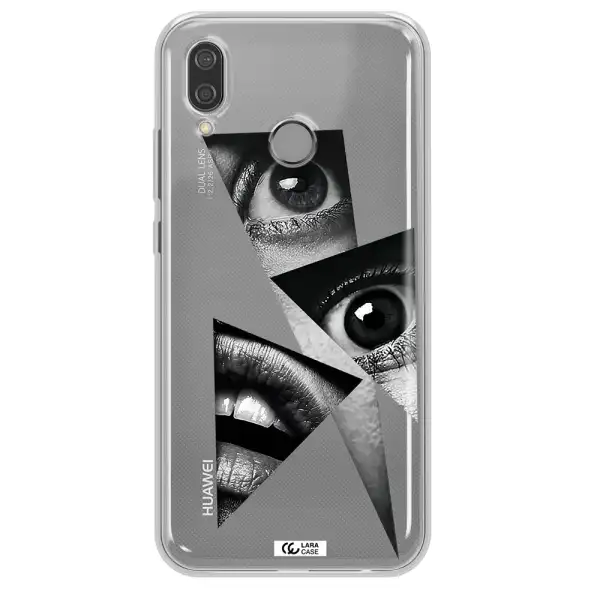 a close-up of a woman's eyes and lips Huawei P20 Lite Clear TPU Case