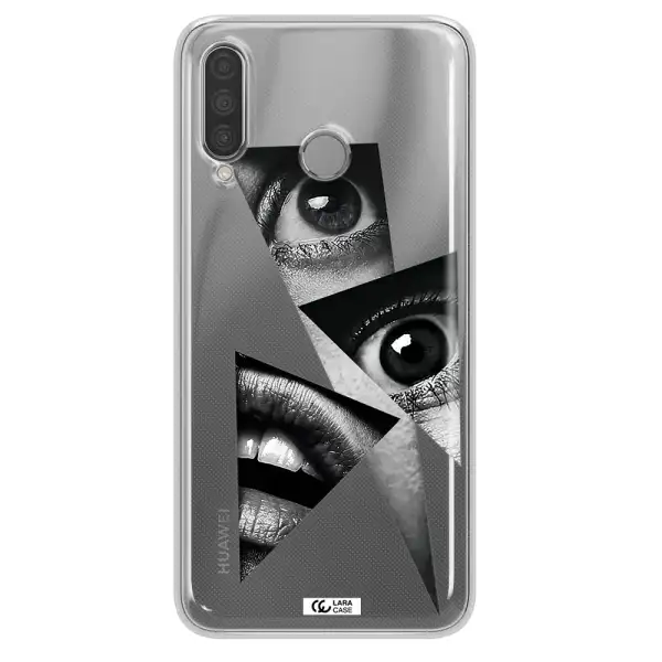 a close-up of a woman's eyes and lips Huawei P30 Lite Clear TPU Case