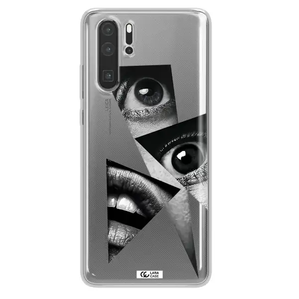 a close-up of a woman's eyes and lips Huawei P30 Pro Clear TPU Case