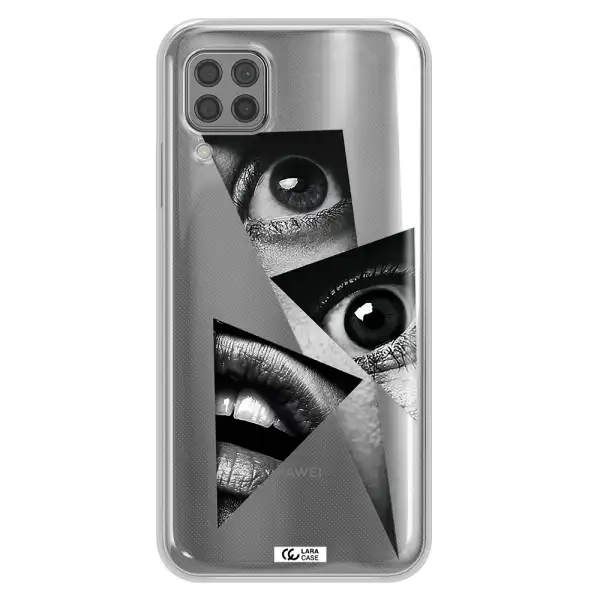 a close-up of a woman's eyes and lips Huawei P40 Lite Clear TPU Case