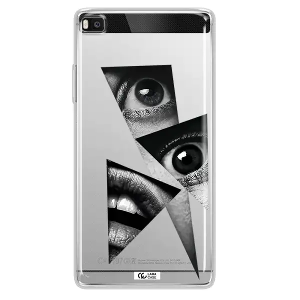 a close-up of a woman's eyes and lips Huawei P8 Clear TPU Case