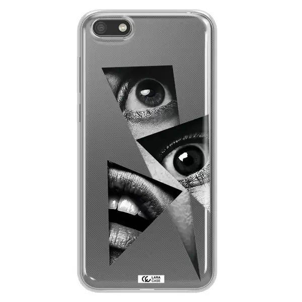 a close-up of a woman's eyes and lips Huawei Y5 2018 Clear TPU Case