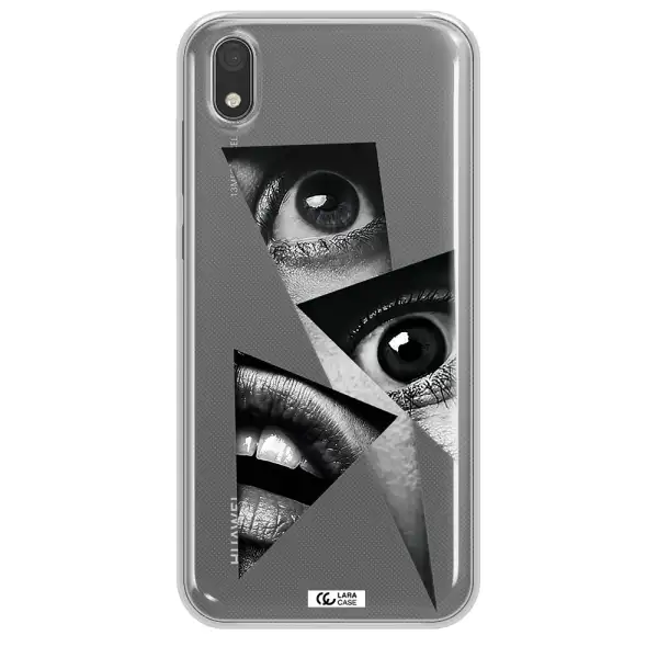 a close-up of a woman's eyes and lips Huawei Y5 2019 Clear TPU Case
