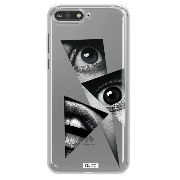a close-up of a woman's eyes and lips Huawei Y6 2018 Clear TPU Case
