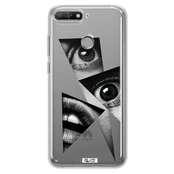 a close-up of a woman's eyes and lips Huawei Y6 Prime 2018 Clear TPU Case