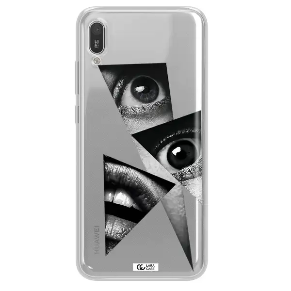 a close-up of a woman's eyes and lips Huawei Y6 Pro 2019 Clear TPU Case