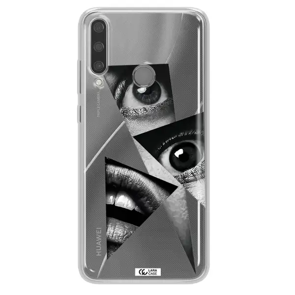 a close-up of a woman's eyes and lips Huawei Y6P Clear TPU Case