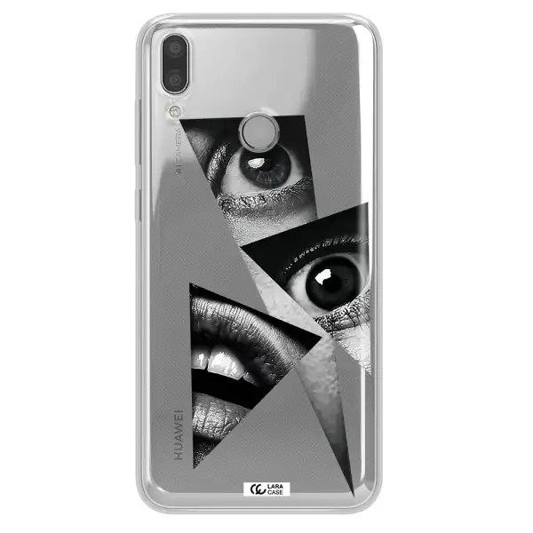 a close-up of a woman's eyes and lips Huawei Y7 2019 Clear TPU Case