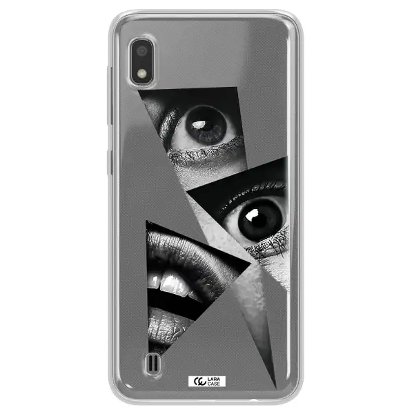 a close-up of a woman's eyes and lips Samsung A10 Clear TPU Case