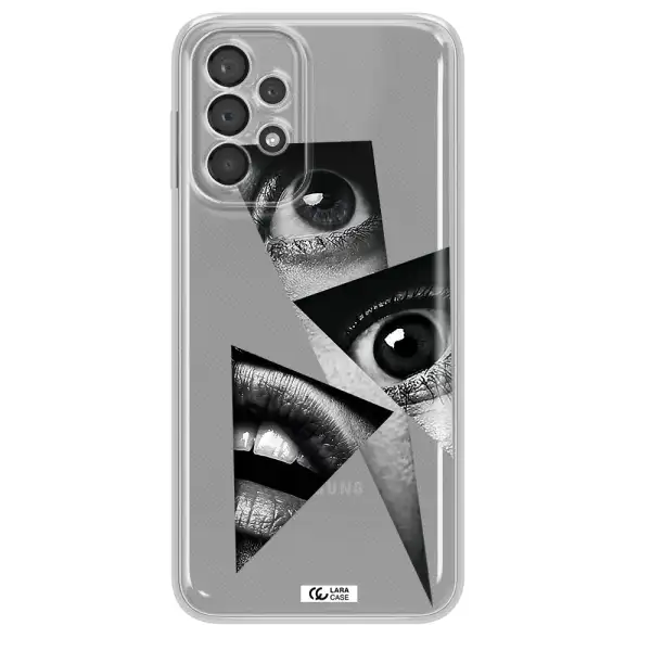 A Close-Up Of A Woman's Eyes And Lips Samsung A23 5G Clear Tpu Case