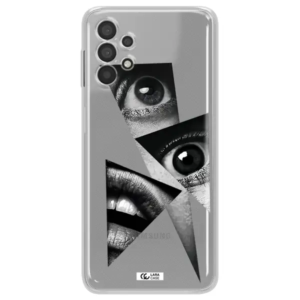 A Close-Up Of A Woman's Eyes And Lips Samsung A32 4G Clear Tpu Case