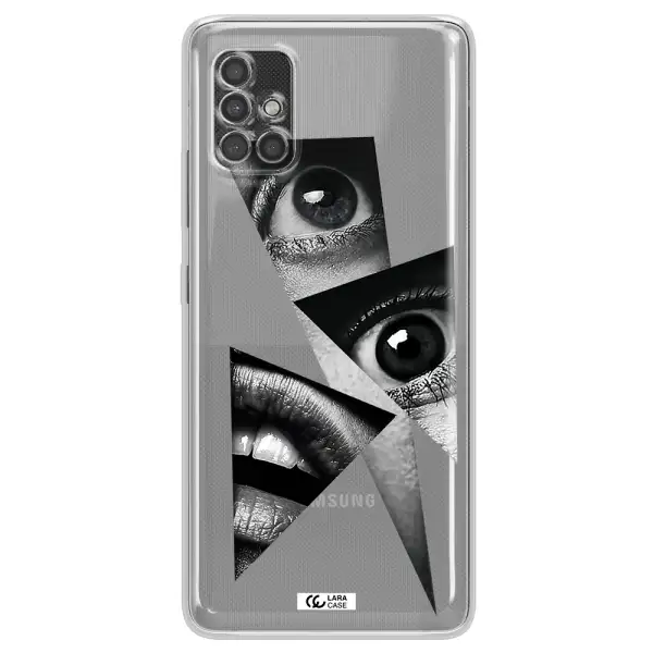 A Close-Up Of A Woman's Eyes And Lips Samsung A40S Clear Tpu Case