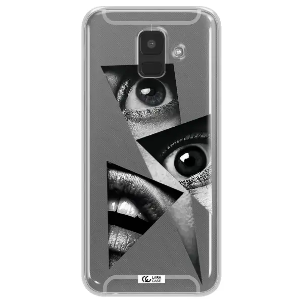 a close-up of a woman's eyes and lips Samsung A6 Clear TPU Case
