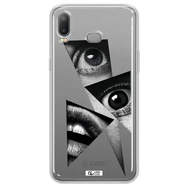 a close-up of a woman's eyes and lips Samsung A6S Clear TPU Case