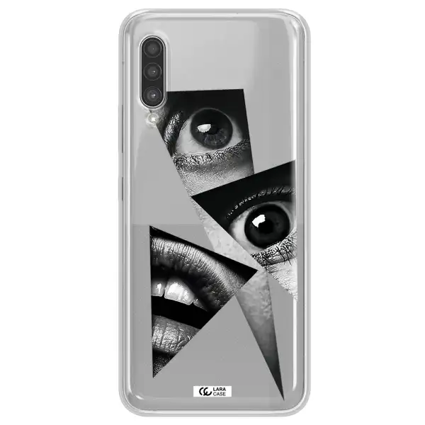 a close-up of a woman's eyes and lips Samsung A90 Clear TPU Case