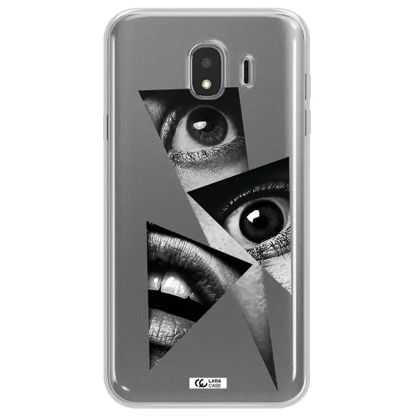a close-up of a woman's eyes and lips Samsung J4 Clear TPU Case