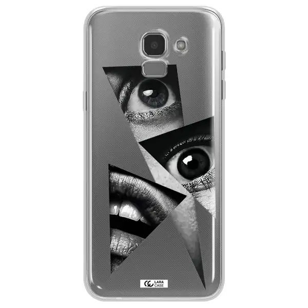 a close-up of a woman's eyes and lips Samsung J6 Clear TPU Case