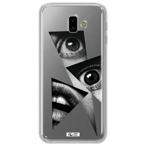 a close-up of a woman's eyes and lips Samsung J6 Plus Clear TPU Case