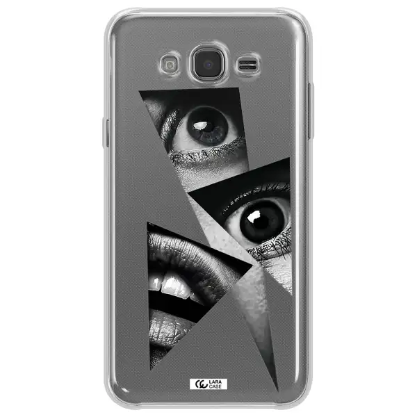 a close-up of a woman's eyes and lips Samsung J7 Clear TPU Case